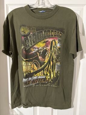 Kings Island Diamondback Roller Coaster Shirt Sz M Ohio Green